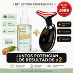 ✨ Masajeador Facial y de Cuello · Reafirma · Tonifica · Hidrata · 7 LED + EMS + Calor 45°C