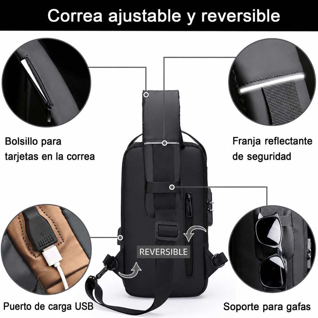 SecureGo® Mochila Antirobos con USB — Seguridad, energía y estilo