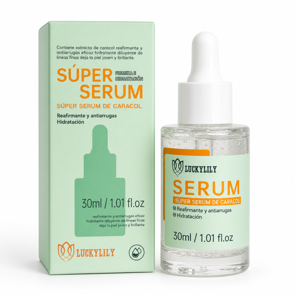 ✨ Sérum de Caracol 4 en 1 · Reafirma · Hidrata · Ilumina · Reductor de Poros