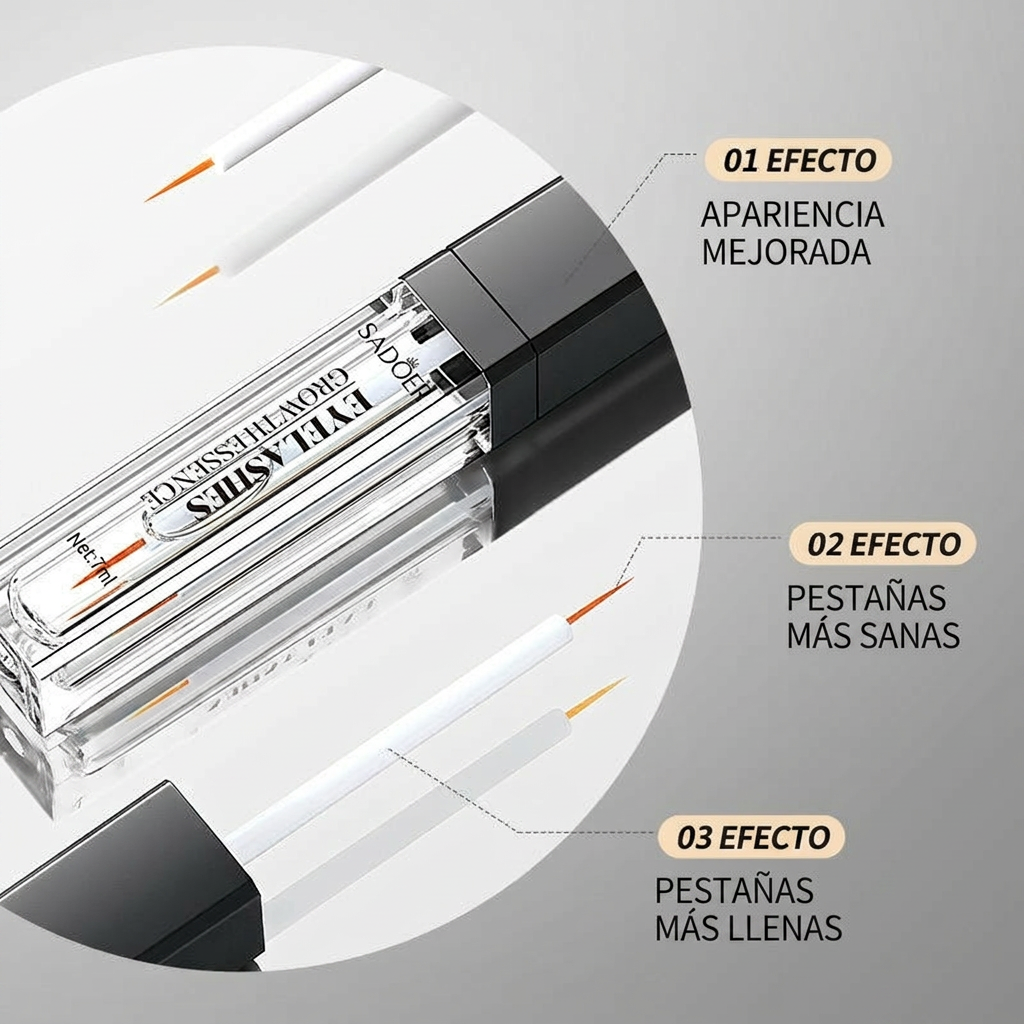 Serum Alargador de Pestañas Sadoer · Nutre, Fortalece y Alarga con Fórmula Natural