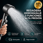 Regadera de Ducha Hidromasaje 3 en 1 — Filtro Purificador y Ahorro de Agua