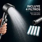 Regadera de Ducha Hidromasaje 3 en 1 — Filtro Purificador y Ahorro de Agua
