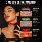 ✨ Masajeador Facial y de Cuello · Reafirma · Tonifica · Hidrata · 7 LED + EMS + Calor 45°C