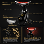 ✨ Masajeador Facial y de Cuello · Reafirma · Tonifica · Hidrata · 7 LED + EMS + Calor 45°C