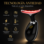 ✨ Masajeador Facial y de Cuello · Reafirma · Tonifica · Hidrata · 7 LED + EMS + Calor 45°C