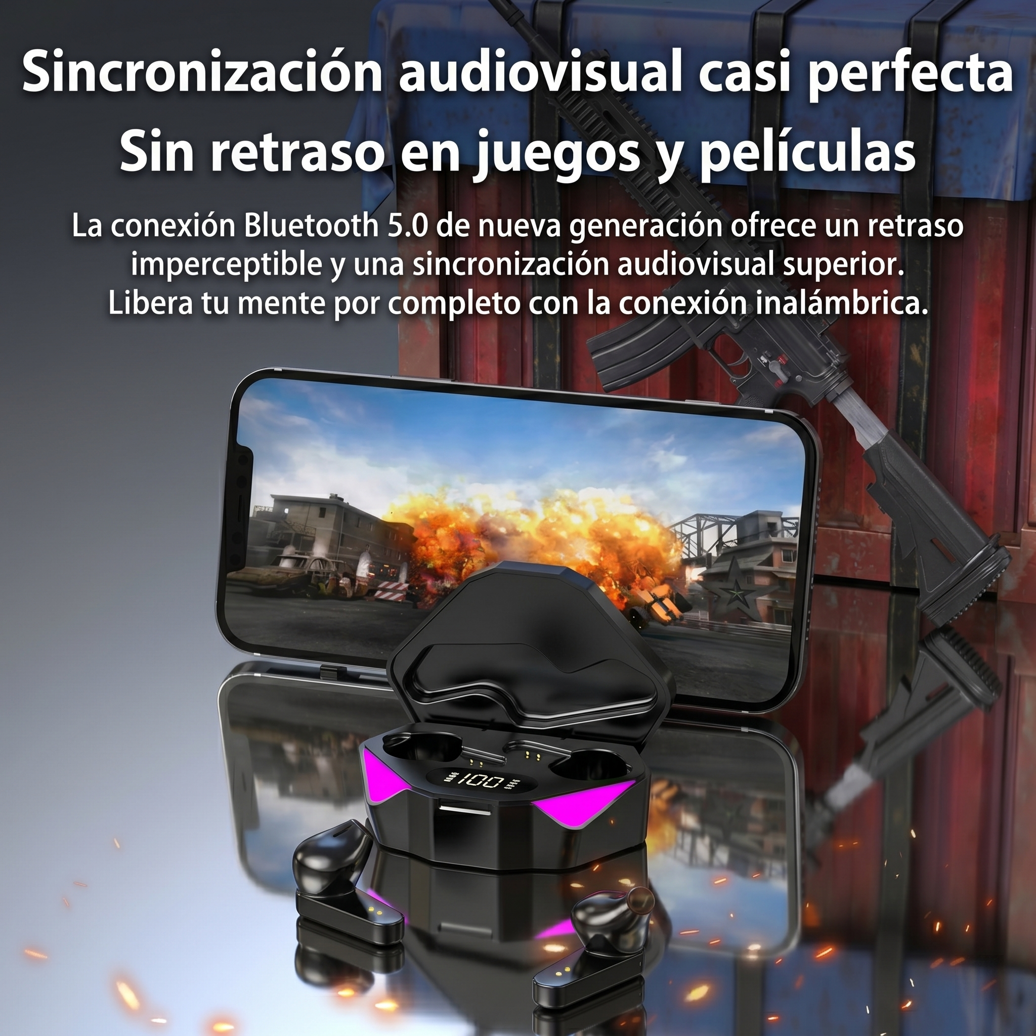 Auriculares Inalámbricos X15 TWS | Gaming + Deporte | Bluetooth 5.0 con Pantalla LED