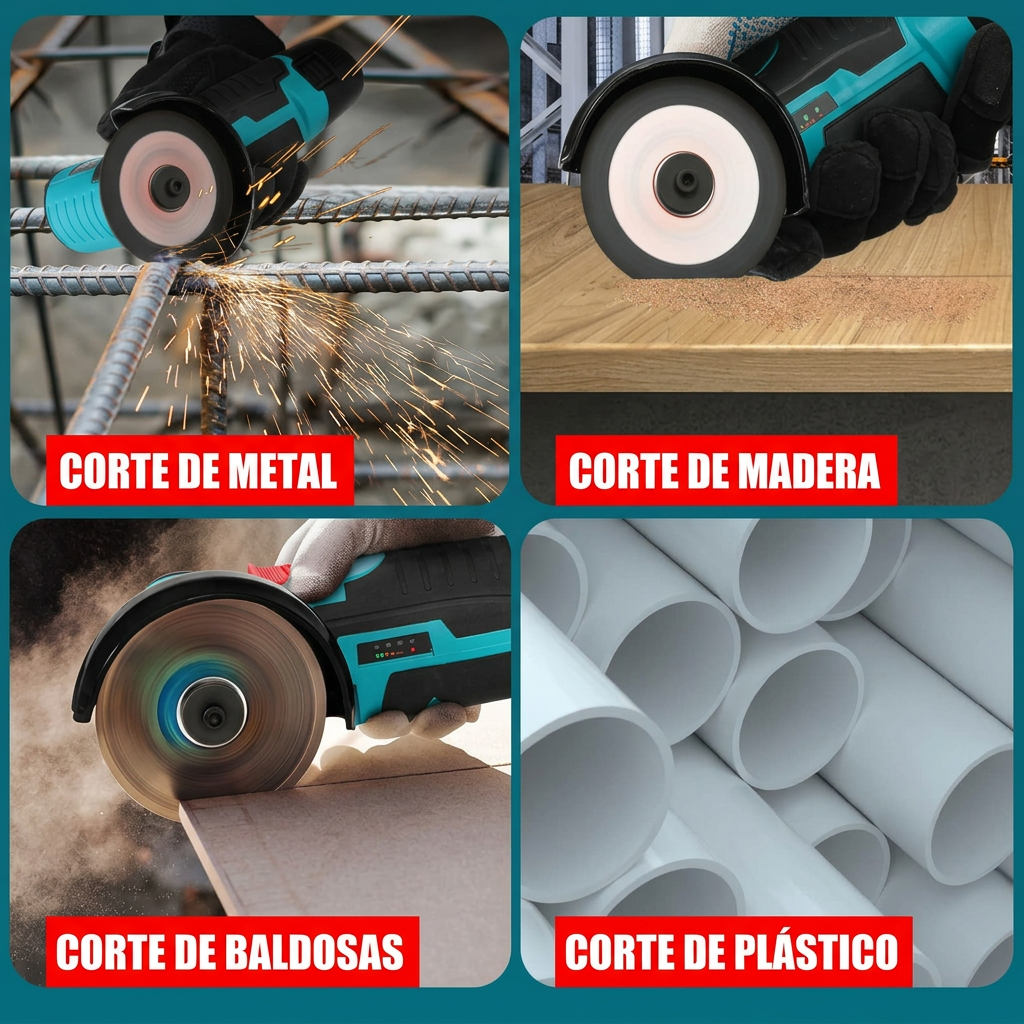 Amoladora Angular Inalámbrica · 12V · Corta, Lija y Pule sin Cables